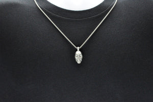 Mens Stainless Steel Skull Pendant Necklace With 24" Box Chain - Blackjack Jewelry
