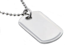 Load image into Gallery viewer, Mens Polished Stainless Steel Engravable Dog Tag Pendant - Blackjack Jewelry
