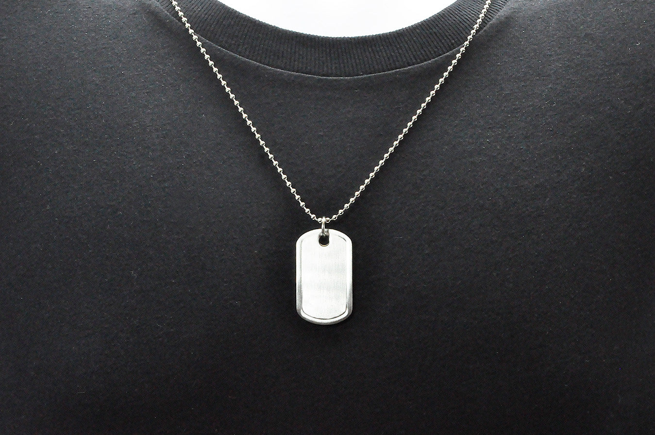 Men's Dog Tag Necklace Stainless Steel