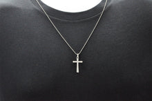 Load image into Gallery viewer, Mens Polished Stainless Steel Small Cross Pendant Necklace
