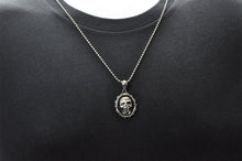 Load image into Gallery viewer, Mens Stainless Steel Biker Skull Pendant Necklace
