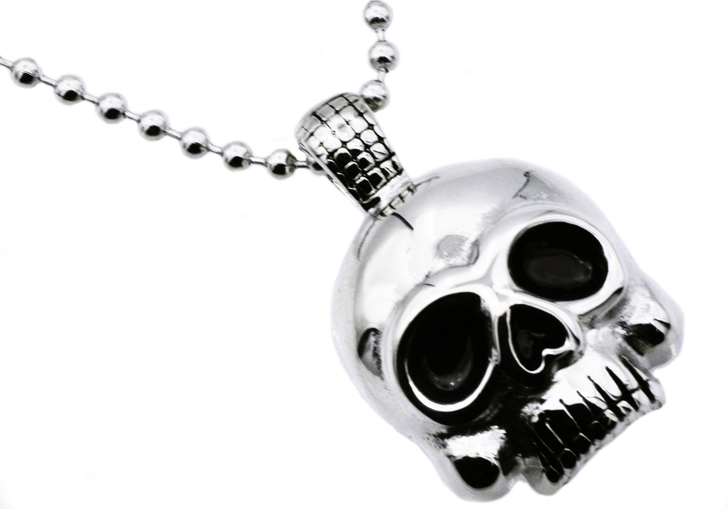 Mens Stainless Steel Skull Pendant