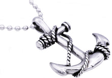 Load image into Gallery viewer, Mens Stainless Steel Anchor Pendant Necklace - Blackjack Jewelry
