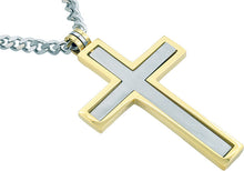 Load image into Gallery viewer, Mens Gold Stainless Steel Cross Pendant - Blackjack Jewelry
