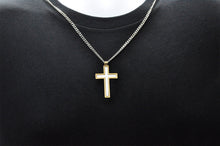 Load image into Gallery viewer, Mens Gold Stainless Steel Cross Pendant - Blackjack Jewelry
