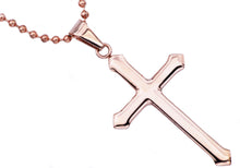 Load image into Gallery viewer, Mens Rose Stainless Steel Cross Pendant - Blackjack Jewelry
