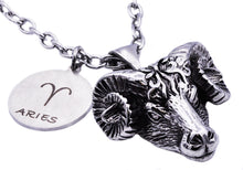 Load image into Gallery viewer, Mens Stainless Steel Zodiac Aries Pendant - Blackjack Jewelry
