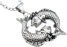 Load image into Gallery viewer, Mens Stainless Steel Zodiac Pisces Pendant - Blackjack Jewelry
