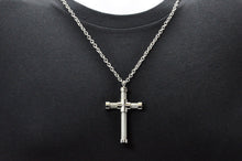 Load image into Gallery viewer, Mens Stainless Steel Cross Pendant - Blackjack Jewelry
