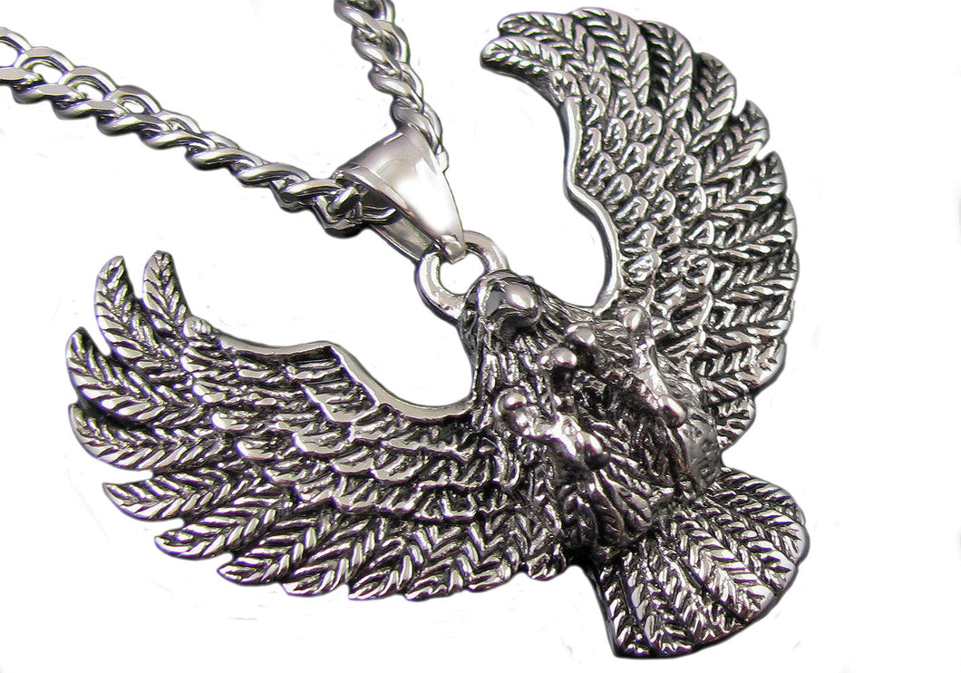 Mens Stainless Steel Eagle Pendant - Blackjack Jewelry