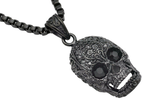 Dropship Men's Punk Necklace Coffin Skull Pendant Personalized Titanium  Steel Hip Hop Ear Accessories to Sell Online at a Lower Price | Doba