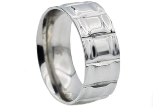 Mens Stainless Steel Band Ring - Blackjack Jewelry