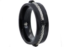 Load image into Gallery viewer, Mens Black Stainless Steel Wire Band - Blackjack Jewelry
