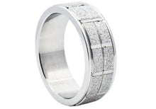 Load image into Gallery viewer, Mens Sand Blasted Stainless Steel Band - Blackjack Jewelry

