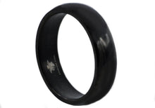 Load image into Gallery viewer, Mens 7mm Black Stainless Steel Wedding Band Ring - Blackjack Jewelry
