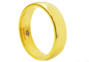 Mens Gold Stainless Steel Band - Blackjack Jewelry