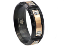 Load image into Gallery viewer, Mens Rose And Black Stainless Steel Band - Blackjack Jewelry
