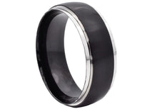 Load image into Gallery viewer, Men&#39;s Black &amp; Silver Stainless Steel 8mm Band Ring
