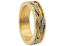 Load image into Gallery viewer, Mens Gold Stainless Steel Band - Blackjack Jewelry
