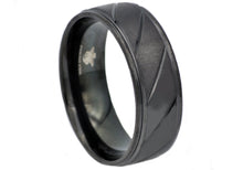 Load image into Gallery viewer, Mens Black Stainless Steel Ring - Blackjack Jewelry
