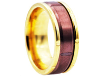 Load image into Gallery viewer, Mens Chocolate And Gold Stainless Steel Ring - Blackjack Jewelry

