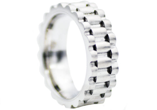 Mens Stainless Steel Band Ring - Blackjack Jewelry