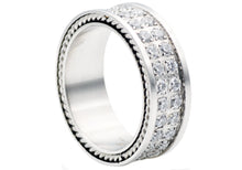 Load image into Gallery viewer, Mens Stainless Steel Band With Cubic Zirconia - Blackjack Jewelry
