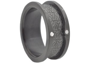 Mens Black Stainless Steel Ring - Blackjack Jewelry