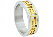 Load image into Gallery viewer, Mens Two Tone Gold Stainless Steel Band - Blackjack Jewelry
