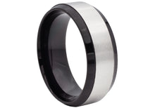 Load image into Gallery viewer, Mens Black Plated Brushed Stainless Steel 8mm Band
