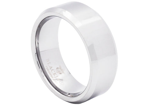 Mens Polished Tungsten Band Ring - Blackjack Jewelry