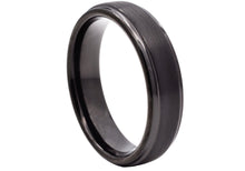Load image into Gallery viewer, Mens 6mm All Black Plated Tungsten Band Ring
