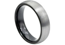 Load image into Gallery viewer, Mens Black And Silver Tungsten 6mm Band Ring - Blackjack Jewelry
