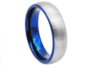 Mens Blue Plated Tungsten Band Ring - Blackjack Jewelry