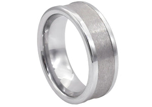 Mens 10mm Brushed And Polished Tungsten Band Ring - Blackjack Jewelry