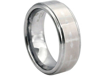 Load image into Gallery viewer, Mens Tungsten Carbide Laser Engraved Cross Ring Band - Blackjack Jewelry
