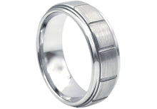 Load image into Gallery viewer, Mens Tungsten Band Ring with a Square design. - Blackjack Jewelry
