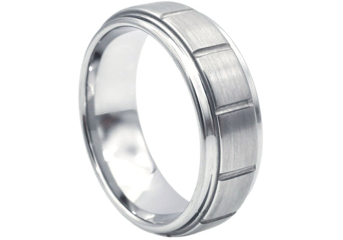 Mens Tungsten Band Ring with a Square design. - Blackjack Jewelry