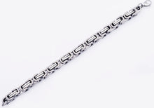 Load image into Gallery viewer, Mens Stainless Steel Byzantine Link Chain Bracelet - Blackjack Jewelry
