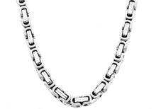Load image into Gallery viewer, Mens Stainless Steel Byzantine Link Chain Necklace - Blackjack Jewelry
