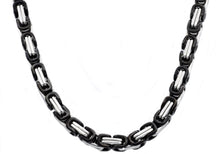 Load image into Gallery viewer, Mens Black Stainless Steel Byzantine Link Chain Necklace - Blackjack Jewelry
