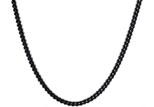 Load image into Gallery viewer, Mens 4mm Black Stainless Steel Franco Link Chain Necklace - Blackjack Jewelry
