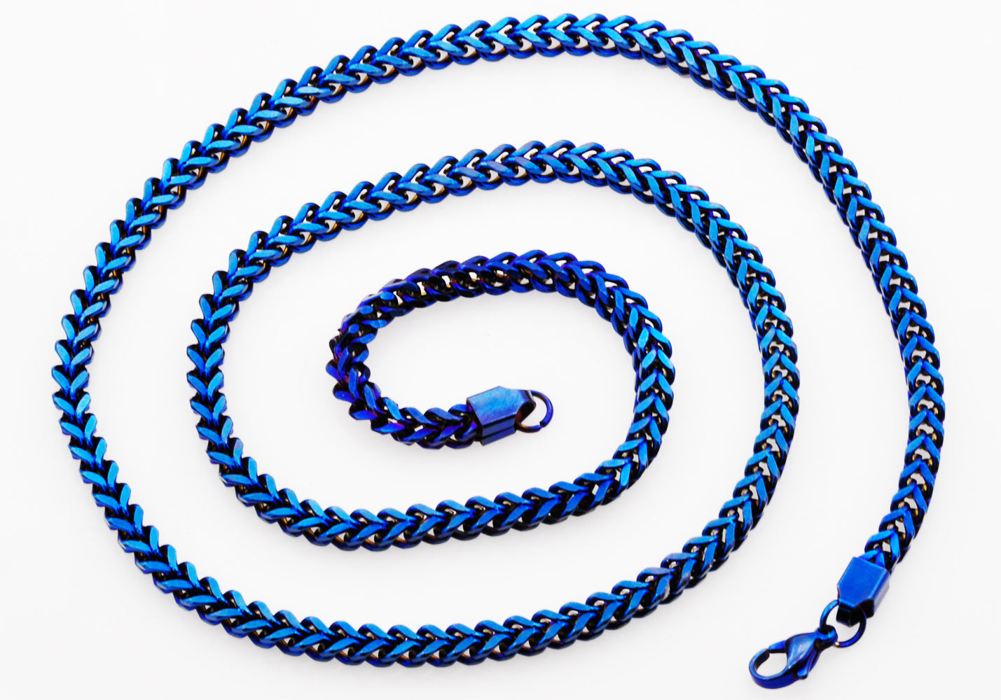 Necklaces Blue Stainless Steel Rope Chain Necklace Chn9703 4mm / 24 Wholesale Jewelry Website Unisex