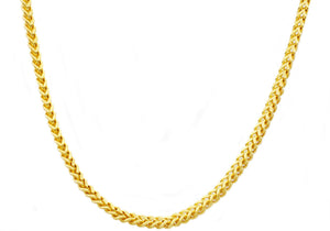 Mens 4mm Gold Stainless Steel Franco Link Chain Necklace - Blackjack Jewelry