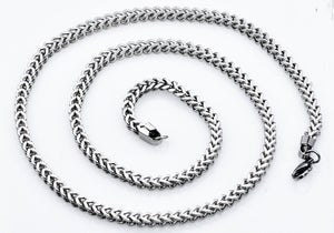 Mens 4mm Stainless Steel Franco Link Chain Necklace - Blackjack Jewelry