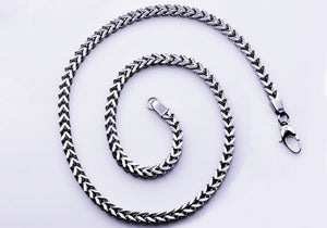 Mens 8mm Stainless Steel Franco Link Chain Necklace - Blackjack Jewelry