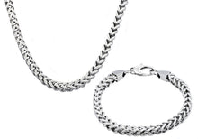Load image into Gallery viewer, Mens 8mm Stainless Steel Franco Link Chain Set - Blackjack Jewelry
