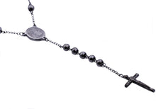 Load image into Gallery viewer, Mens Gun Metal Stainless Steel Rosary - Blackjack Jewelry
