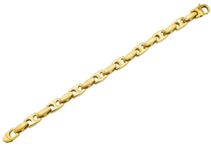 Mens Gold Stainless Steel Anchor Chain Bracelet - Blackjack Jewelry