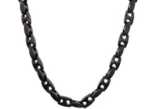 Load image into Gallery viewer, Mens Black Stainless Steel 24&quot; Anchor Link Chain Necklace - Blackjack Jewelry
